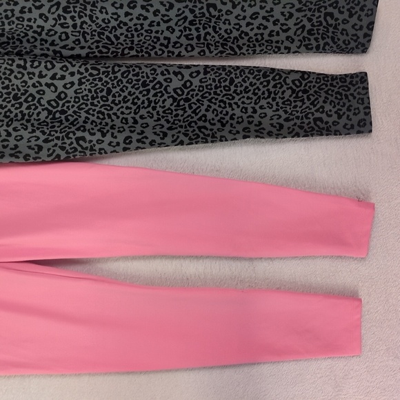 PINK Active Ruched Leopard Print Athletic Yoga Ankle Leggings Bundle Size M - Picture 3 of 7